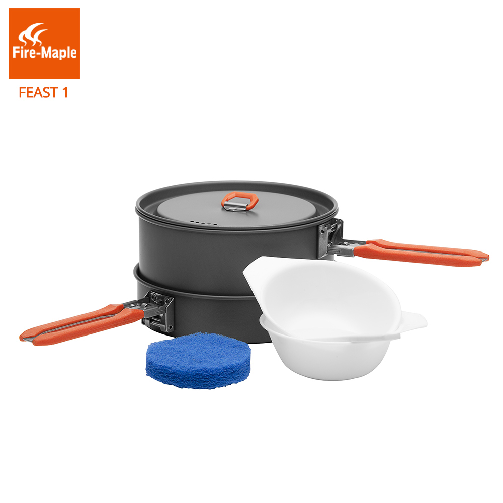 Camping Cooking Organizer - ファイヤーマプル祭1屋外キャンプハイキング調理器具バックパッキング調理鍋鍋セット折りたたみハンドル1〜2人FMC-F1