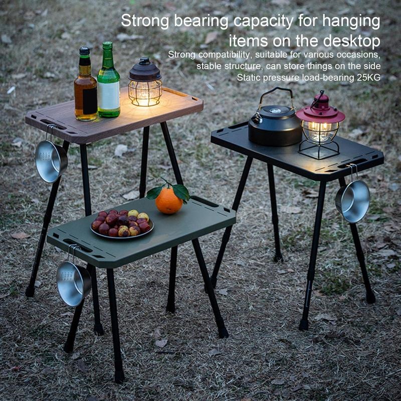 Camping Cooking Table - 96H：持ち運び可能なアルミ合金製折りたたみ式キャンプテーブル。高さ調節可能で、釣り、ピクニック、バーベキューなど、屋外での様々な用途に最適。
