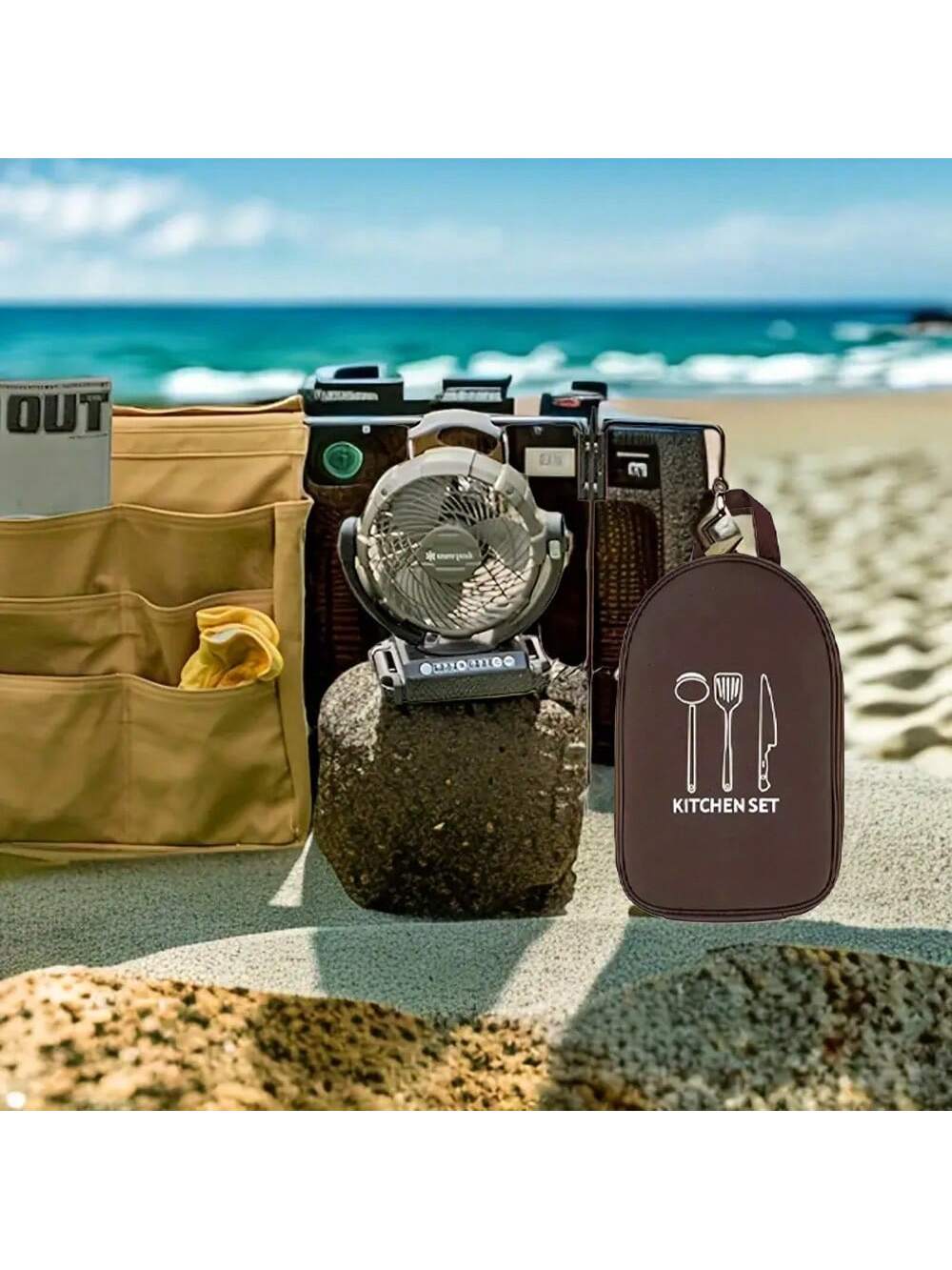 アウトドアキャンプ調理器具収納袋調理器具オーガナイザーキッチ - Camping Cooking Container のレビューと価格