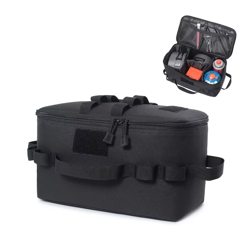 屋外キャンプ用ガスボンベ収納バッグ、大容量、ペグや工具を収納 - Camping Cooking Organizer のレビューと価格
