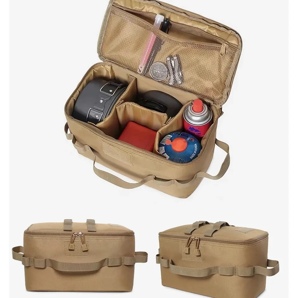 屋外キャンプ用ガスボンベ収納バッグ、大容量、ペグや工具を収納 - Camping Cooking Organizer のレビューと価格