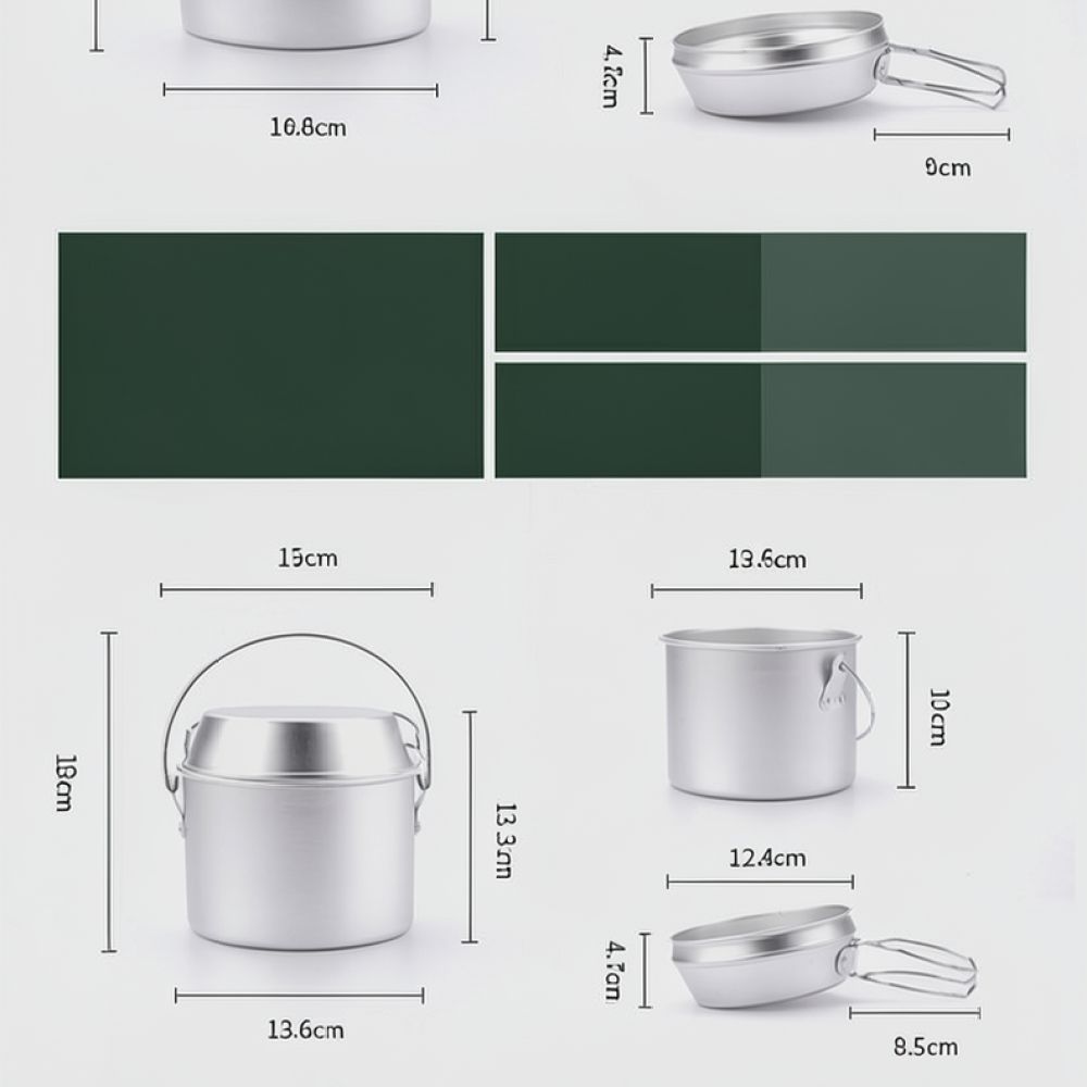 屋外ピクニック用アルミ製調理器具セット。スタックキャンプ、携 - Camping Cooking Dining Set のレビューと価格