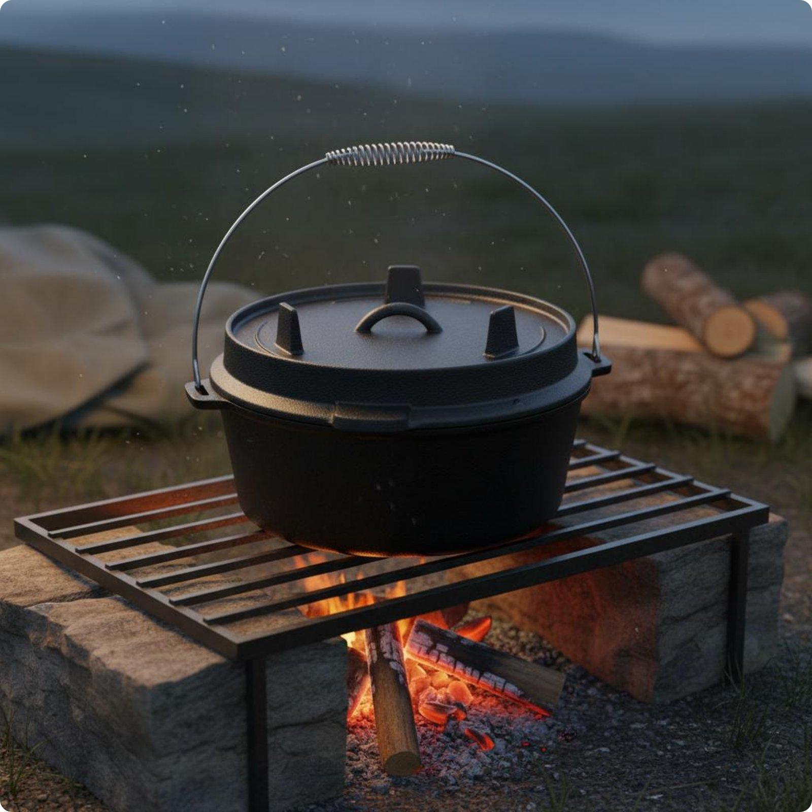 屋外用鋳鉄製ダッチオーブン（無塗装）キャンプ用シチューポット - Camp Dutch Oven Cast のレビューと価格