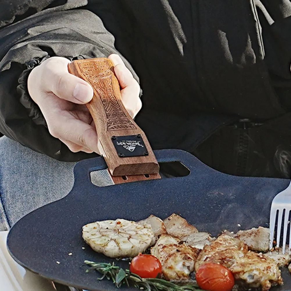 屋外用天然木製グリルパンハンドル、取り外し可能、耐熱性、火傷 - Camping Hiking Cooking のレビューと価格