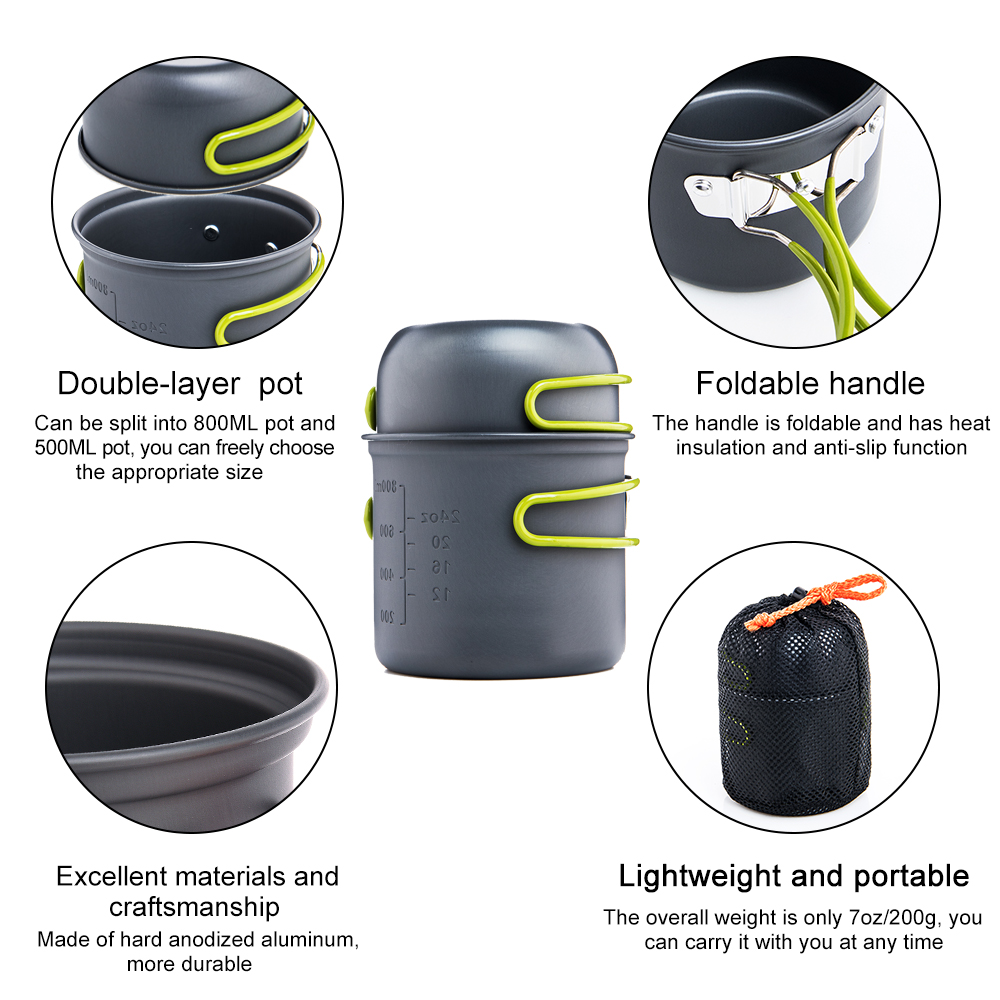 ワイドシー超軽量キャンプ調理器具アウトドア食器ポットセットハ - Camping Cooking Organizer のレビューと価格