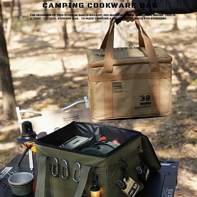 頑丈な大型キャンプ用品収納バッグ。高品質オックスフォード生地 - Camping Cooking Organizer のレビューと価格