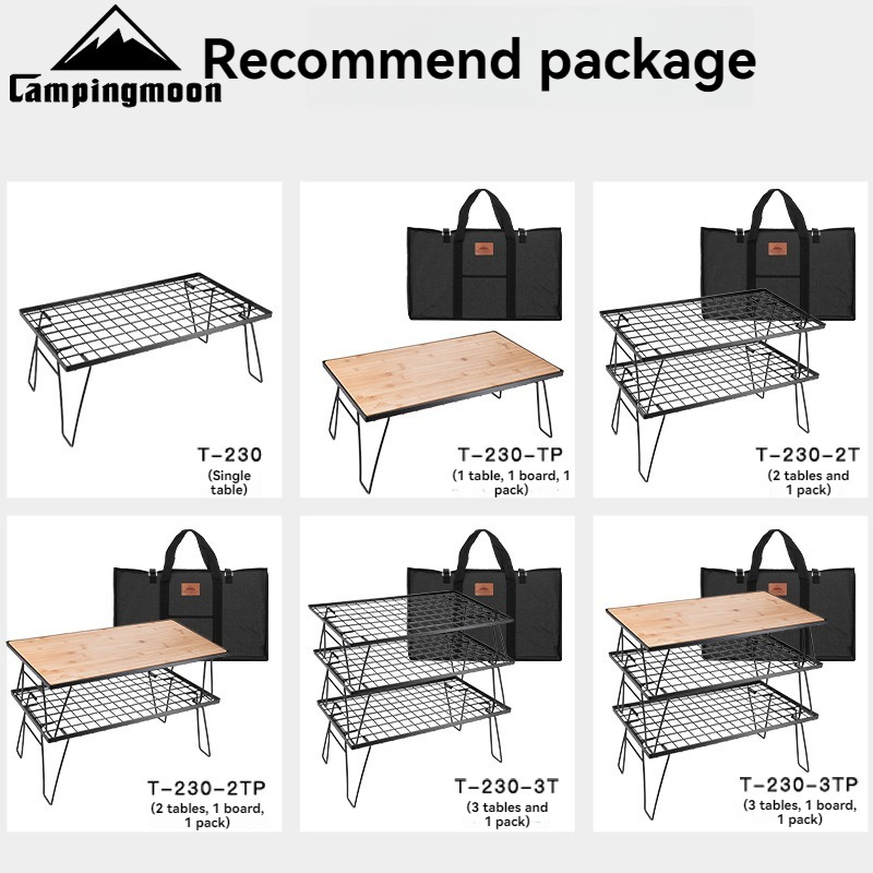 CAMPINGMOON T-230 ポータブル多機能鉄製収納 - Camping Cooking Table のレビューと価格