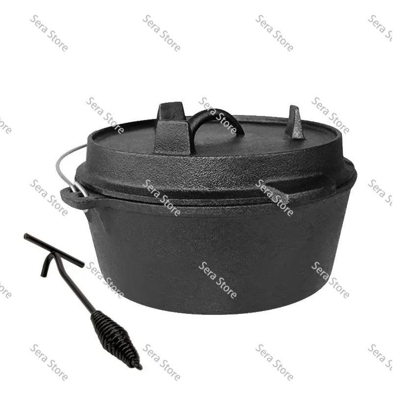 25cm鋳鉄製ダッチオーブンキャンプポット、アウトドア用ポー - Camp Dutch Oven Cast のレビューと価格