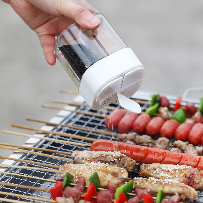 4in1 キャンプ調味料シェーカー 多目的スパイスジャー 蓋 - Camping Cooking Organizer のレビューと価格